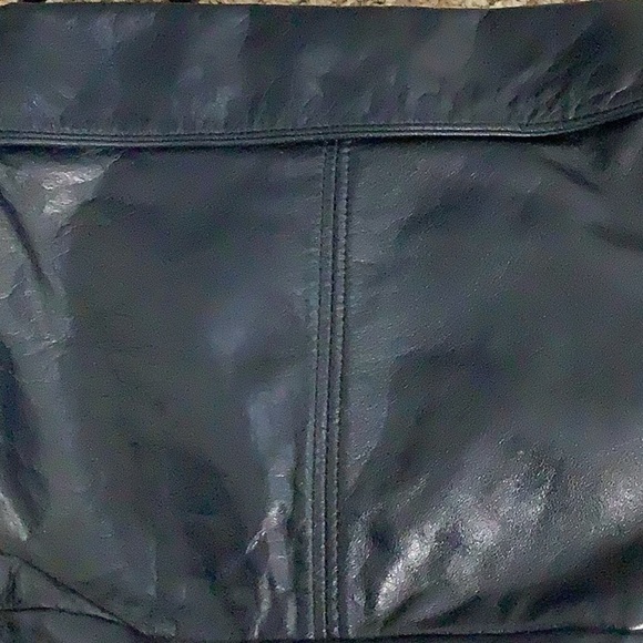 Dark blue leather crossbody bag (Preowned) - Picture 4 of 5